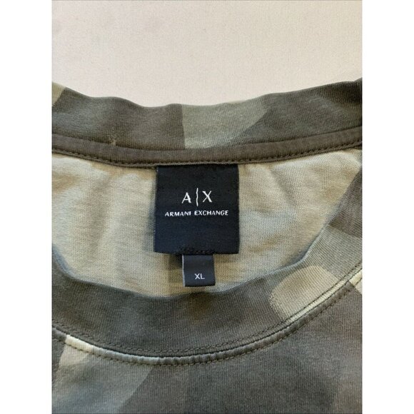 Armani Exchange Men's Green Camo Pocket Logo Tee XL 100% Cotton - Picture 7 of 10